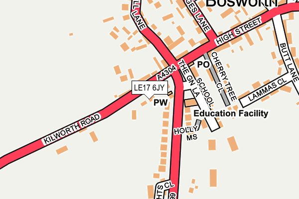 LE17 6JY map - OS OpenMap – Local (Ordnance Survey) LE17 6JY map - OS OpenMap – Local (Ordnance Survey)