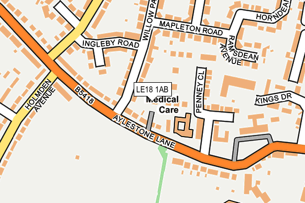 LE18 1AB map - OS OpenMap – Local (Ordnance Survey) LE18 1AB map - OS OpenMap – Local (Ordnance Survey)