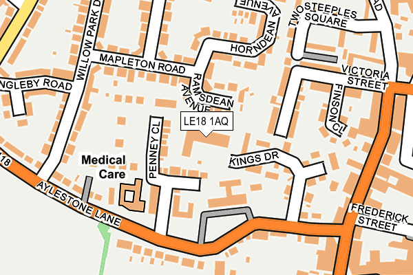 LE18 1AQ map - OS OpenMap – Local (Ordnance Survey) LE18 1AQ map - OS OpenMap – Local (Ordnance Survey)