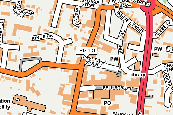 LE18 1DT map - OS OpenMap – Local (Ordnance Survey) LE18 1DT map - OS OpenMap – Local (Ordnance Survey)