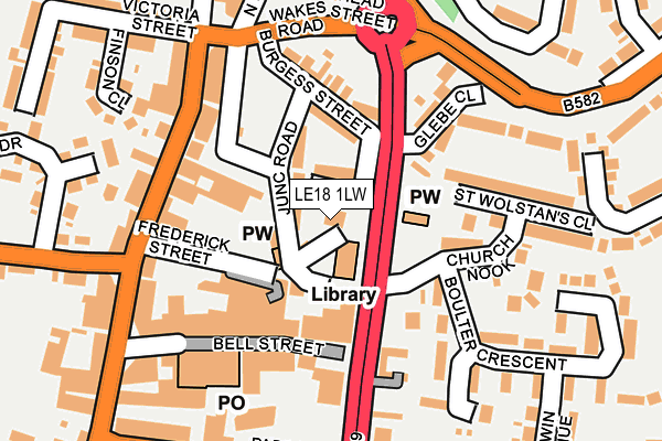 LE18 1LW map - OS OpenMap – Local (Ordnance Survey) LE18 1LW map - OS OpenMap – Local (Ordnance Survey)