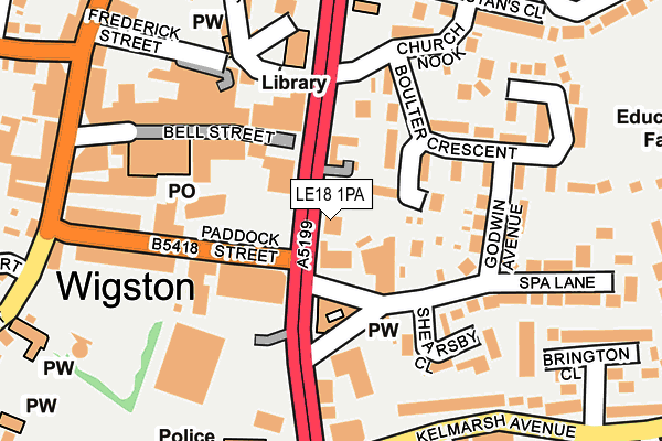 LE18 1PA map - OS OpenMap – Local (Ordnance Survey) LE18 1PA map - OS OpenMap – Local (Ordnance Survey)