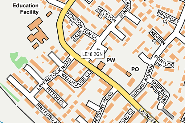 LE18 2GN map - OS OpenMap – Local (Ordnance Survey) LE18 2GN map - OS OpenMap – Local (Ordnance Survey)