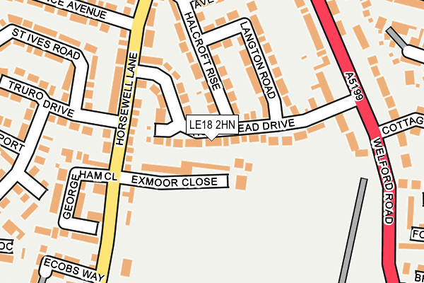 LE18 2HN map - OS OpenMap – Local (Ordnance Survey) LE18 2HN map - OS OpenMap – Local (Ordnance Survey)