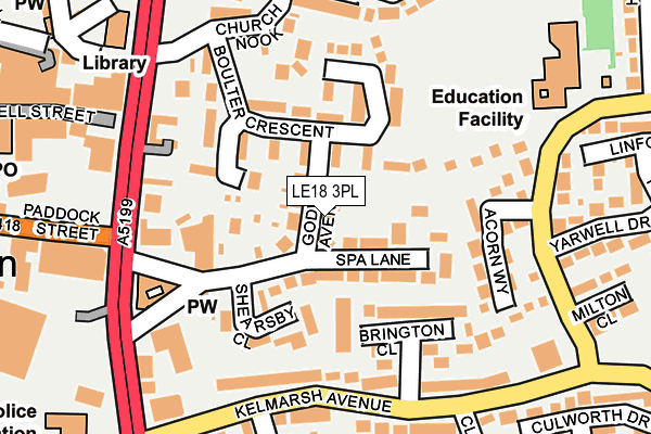 LE18 3PL map - OS OpenMap – Local (Ordnance Survey) LE18 3PL map - OS OpenMap – Local (Ordnance Survey)