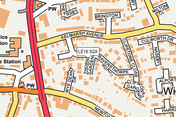 LE18 3QX map - OS OpenMap – Local (Ordnance Survey) LE18 3QX map - OS OpenMap – Local (Ordnance Survey)