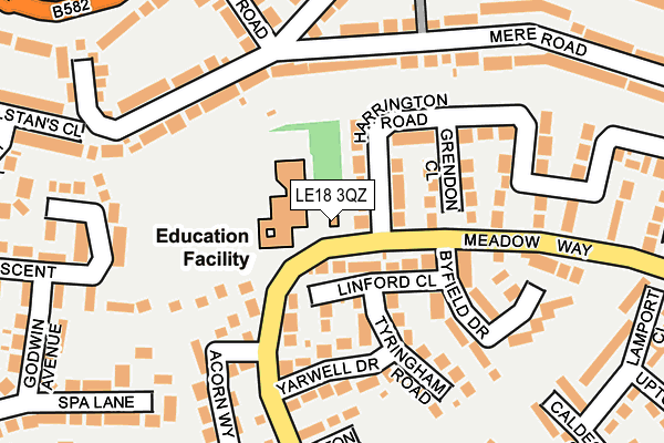 LE18 3QZ map - OS OpenMap – Local (Ordnance Survey) LE18 3QZ map - OS OpenMap – Local (Ordnance Survey)