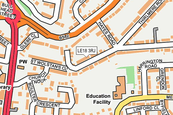 LE18 3RJ map - OS OpenMap – Local (Ordnance Survey) LE18 3RJ map - OS OpenMap – Local (Ordnance Survey)