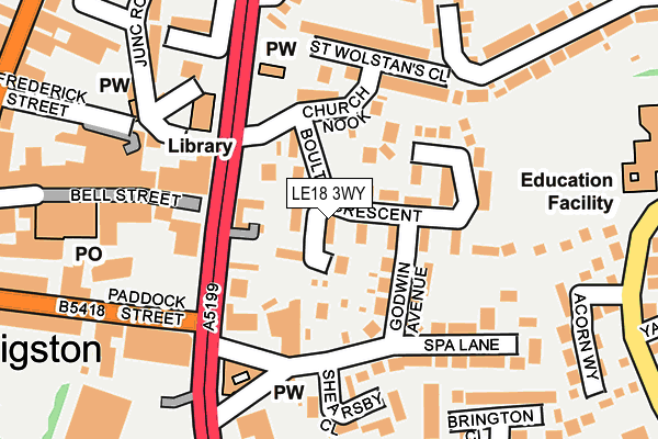 LE18 3WY map - OS OpenMap – Local (Ordnance Survey) LE18 3WY map - OS OpenMap – Local (Ordnance Survey)