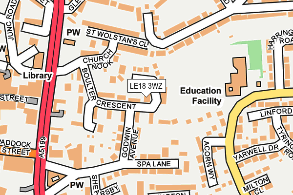 LE18 3WZ map - OS OpenMap – Local (Ordnance Survey) LE18 3WZ map - OS OpenMap – Local (Ordnance Survey)