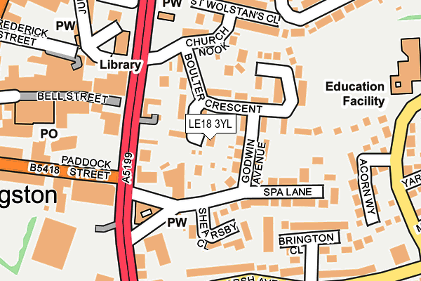 LE18 3YL map - OS OpenMap – Local (Ordnance Survey) LE18 3YL map - OS OpenMap – Local (Ordnance Survey)