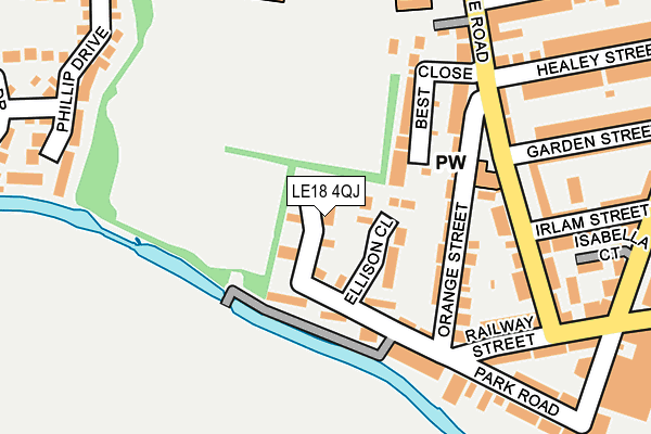 LE18 4QJ map - OS OpenMap – Local (Ordnance Survey) LE18 4QJ map - OS OpenMap – Local (Ordnance Survey)