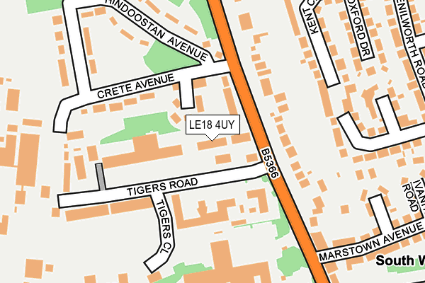 LE18 4UY map - OS OpenMap – Local (Ordnance Survey) LE18 4UY map - OS OpenMap – Local (Ordnance Survey)