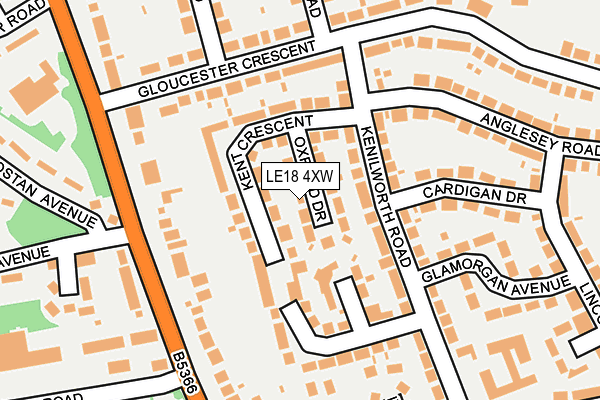 LE18 4XW map - OS OpenMap – Local (Ordnance Survey) LE18 4XW map - OS OpenMap – Local (Ordnance Survey)