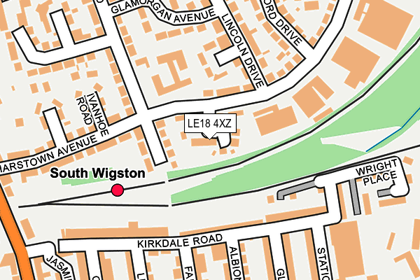 LE18 4XZ map - OS OpenMap – Local (Ordnance Survey)