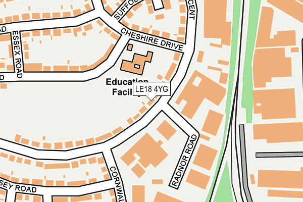 LE18 4YG map - OS OpenMap – Local (Ordnance Survey) LE18 4YG map - OS OpenMap – Local (Ordnance Survey)