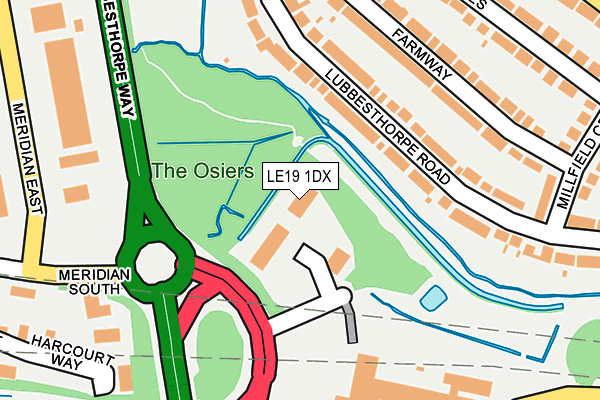 LE19 1DX map - OS OpenMap – Local (Ordnance Survey)