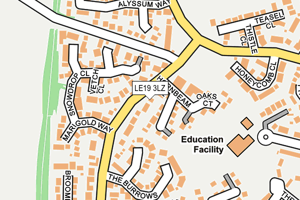 LE19 3LZ map - OS OpenMap – Local (Ordnance Survey) LE19 3LZ map - OS OpenMap – Local (Ordnance Survey)
