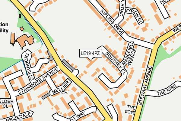 LE19 4PZ map - OS OpenMap – Local (Ordnance Survey) LE19 4PZ map - OS OpenMap – Local (Ordnance Survey)