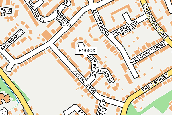 LE19 4QX map - OS OpenMap – Local (Ordnance Survey) LE19 4QX map - OS OpenMap – Local (Ordnance Survey)