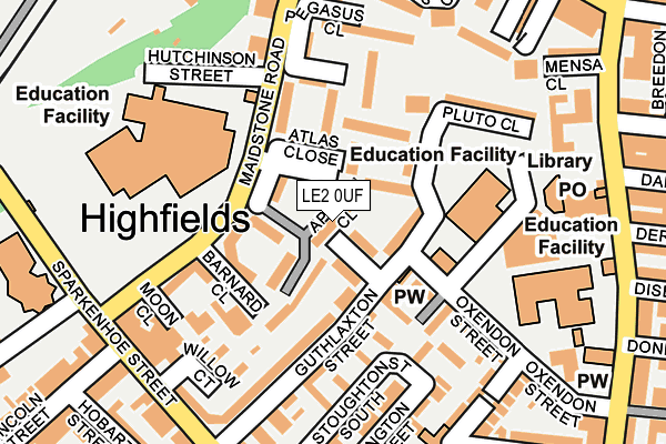 LE2 0UF map - OS OpenMap – Local (Ordnance Survey) LE2 0UF map - OS OpenMap – Local (Ordnance Survey)