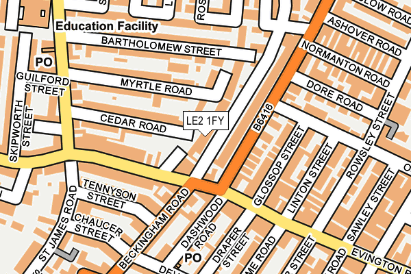 LE2 1FY map - OS OpenMap – Local (Ordnance Survey) LE2 1FY map - OS OpenMap – Local (Ordnance Survey)