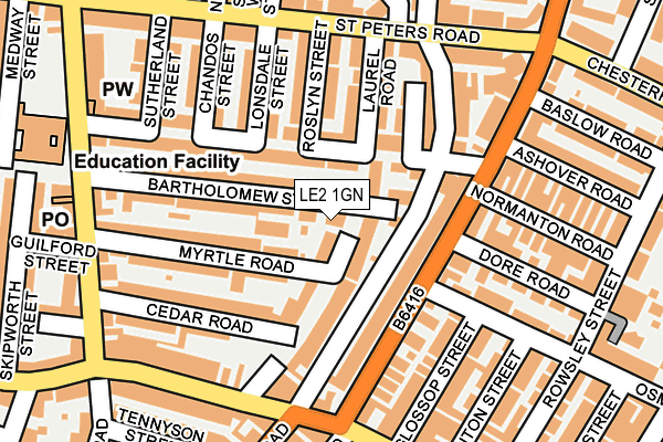 LE2 1GN map - OS OpenMap – Local (Ordnance Survey)