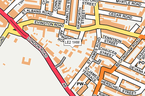 LE2 1HW map - OS OpenMap – Local (Ordnance Survey) LE2 1HW map - OS OpenMap – Local (Ordnance Survey)