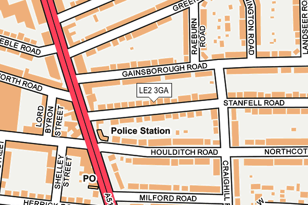 LE2 3GA map - OS OpenMap – Local (Ordnance Survey) LE2 3GA map - OS OpenMap – Local (Ordnance Survey)