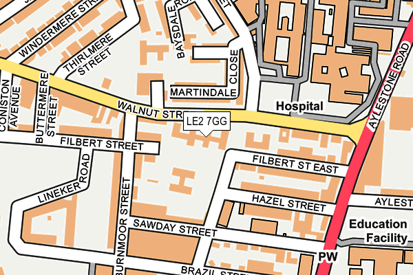 LE2 7GG map - OS OpenMap – Local (Ordnance Survey) LE2 7GG map - OS OpenMap – Local (Ordnance Survey)