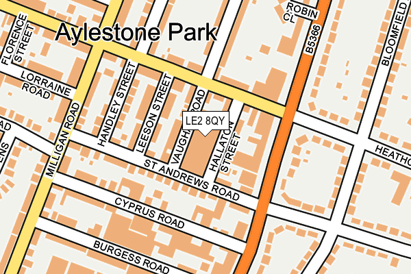 LE2 8QY map - OS OpenMap – Local (Ordnance Survey) LE2 8QY map - OS OpenMap – Local (Ordnance Survey)