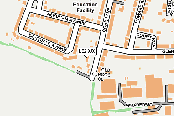LE2 9JX map - OS OpenMap – Local (Ordnance Survey) LE2 9JX map - OS OpenMap – Local (Ordnance Survey)