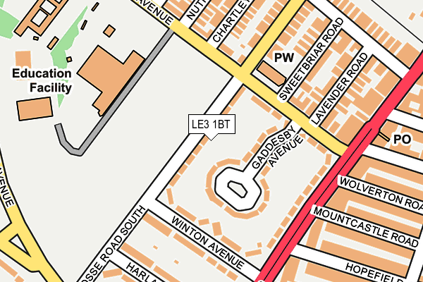 LE3 1BT map - OS OpenMap – Local (Ordnance Survey) LE3 1BT map - OS OpenMap – Local (Ordnance Survey)