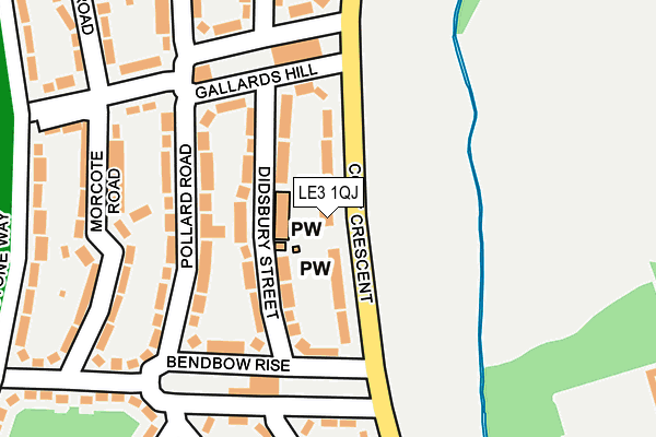 LE3 1QJ map - OS OpenMap – Local (Ordnance Survey)