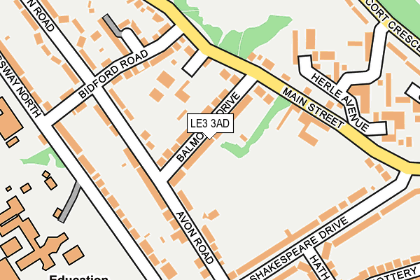 LE3 3AD map - OS OpenMap – Local (Ordnance Survey) LE3 3AD map - OS OpenMap – Local (Ordnance Survey)