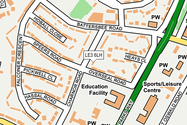 LE3 6LH map - OS OpenMap – Local (Ordnance Survey)