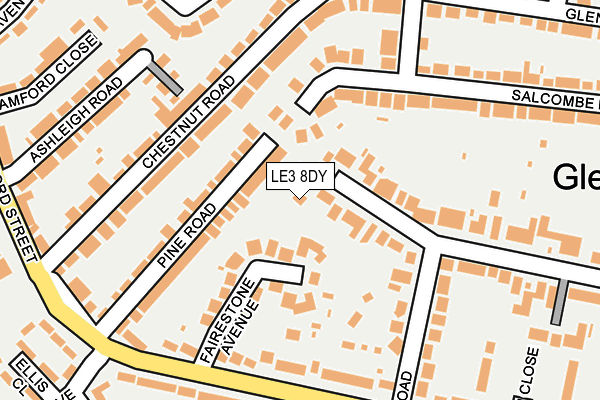 LE3 8DY map - OS OpenMap – Local (Ordnance Survey) LE3 8DY map - OS OpenMap – Local (Ordnance Survey)