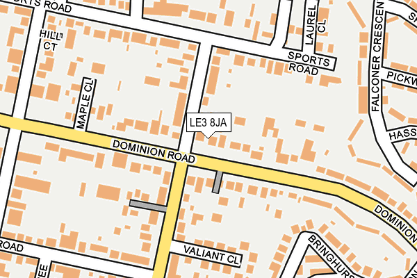 LE3 8JA map - OS OpenMap – Local (Ordnance Survey) LE3 8JA map - OS OpenMap – Local (Ordnance Survey)
