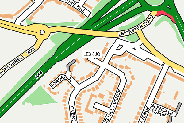 LE3 8JQ map - OS OpenMap – Local (Ordnance Survey) LE3 8JQ map - OS OpenMap – Local (Ordnance Survey)