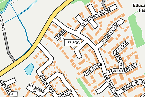 LE3 8QG map - OS OpenMap – Local (Ordnance Survey) LE3 8QG map - OS OpenMap – Local (Ordnance Survey)