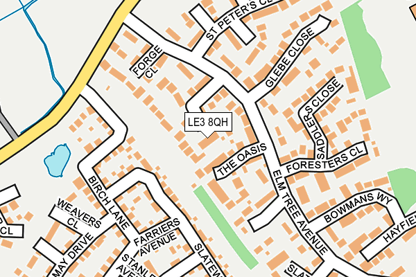 LE3 8QH map - OS OpenMap – Local (Ordnance Survey) LE3 8QH map - OS OpenMap – Local (Ordnance Survey)
