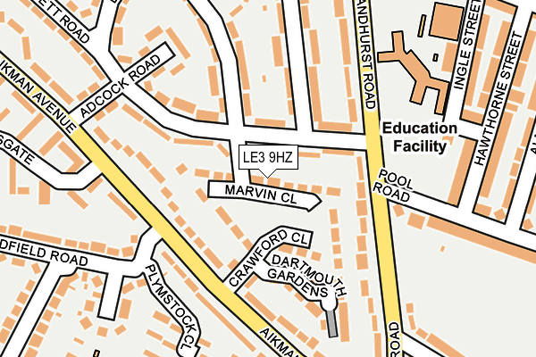 LE3 9HZ map - OS OpenMap – Local (Ordnance Survey) LE3 9HZ map - OS OpenMap – Local (Ordnance Survey)