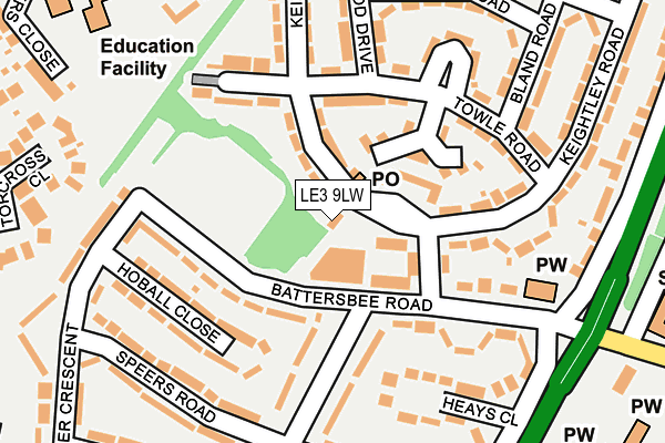 LE3 9LW map - OS OpenMap – Local (Ordnance Survey) LE3 9LW map - OS OpenMap – Local (Ordnance Survey)