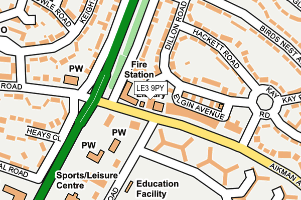 LE3 9PY map - OS OpenMap – Local (Ordnance Survey)