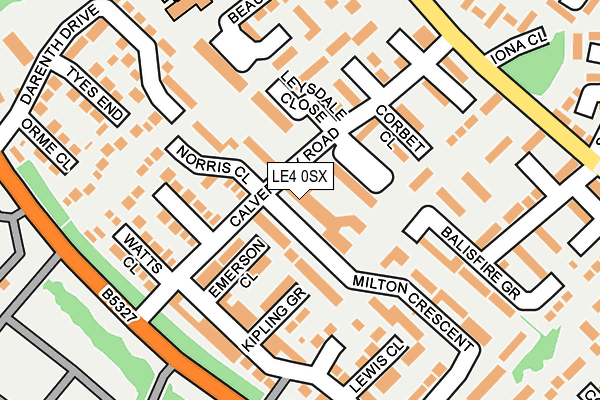 LE4 0SX map - OS OpenMap – Local (Ordnance Survey) LE4 0SX map - OS OpenMap – Local (Ordnance Survey)