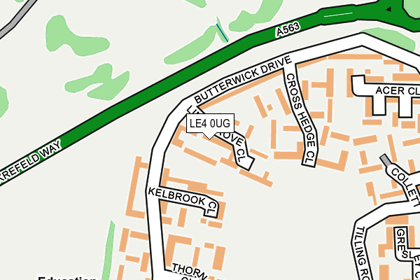 LE4 0UG map - OS OpenMap – Local (Ordnance Survey) LE4 0UG map - OS OpenMap – Local (Ordnance Survey)