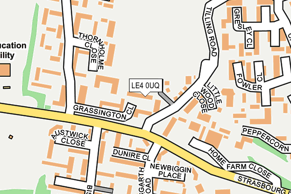 LE4 0UQ map - OS OpenMap – Local (Ordnance Survey) LE4 0UQ map - OS OpenMap – Local (Ordnance Survey)