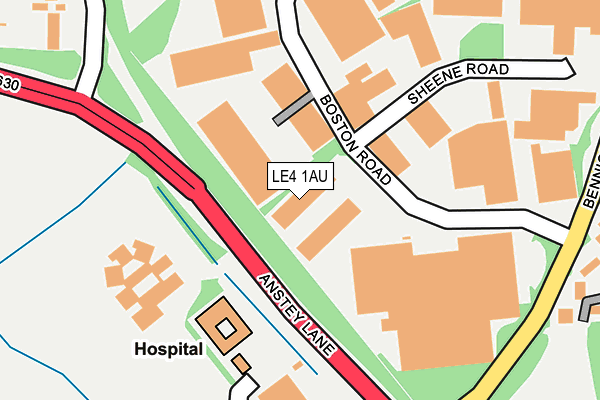 LE4 1AU map - OS OpenMap – Local (Ordnance Survey) LE4 1AU map - OS OpenMap – Local (Ordnance Survey)