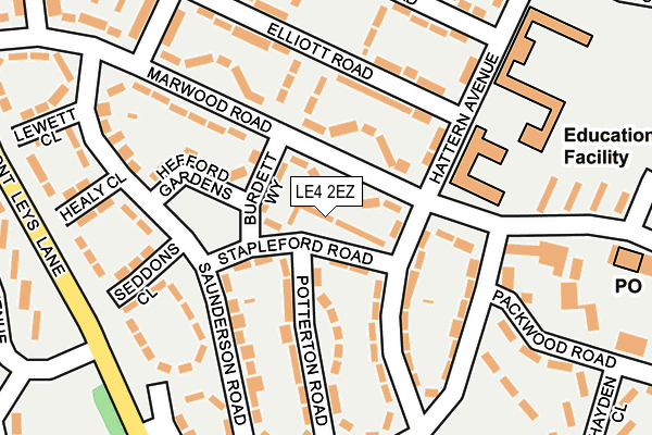 LE4 2EZ map - OS OpenMap – Local (Ordnance Survey) LE4 2EZ map - OS OpenMap – Local (Ordnance Survey)