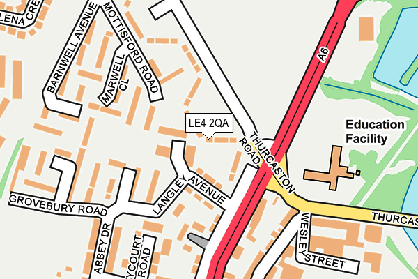 LE4 2QA map - OS OpenMap – Local (Ordnance Survey) LE4 2QA map - OS OpenMap – Local (Ordnance Survey)